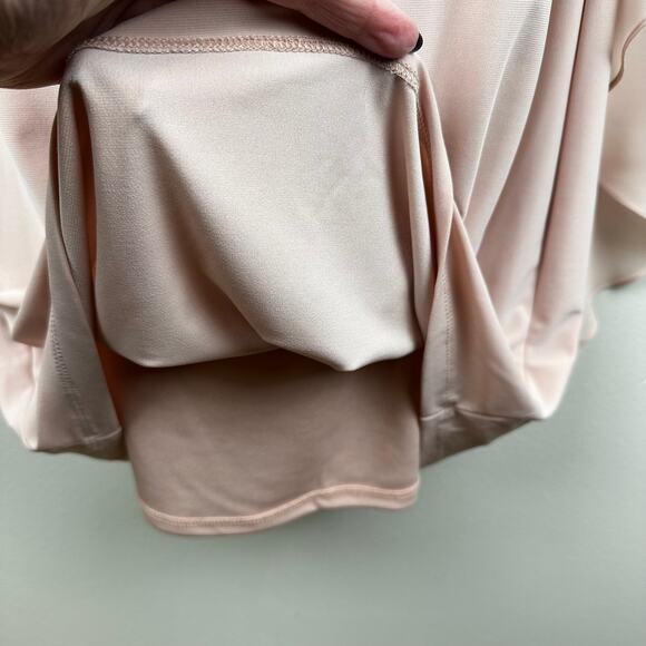 NEW Xscape Dress Beaded Chiffon Capelet Cape Overlay Embellished Blush 8 Event - Picture 10 of 15